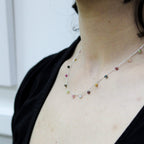 Silver & Multicoloured Tourmaline Beaded Necklace image 5