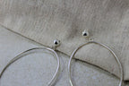 Recycled Silver Large Oval Drop Studs image 2
