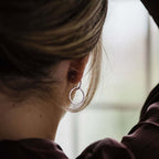 Briony Hammered Double Drop Stud Earrings image 7