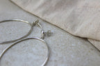 Recycled Silver Large Oval Drop Studs image 1