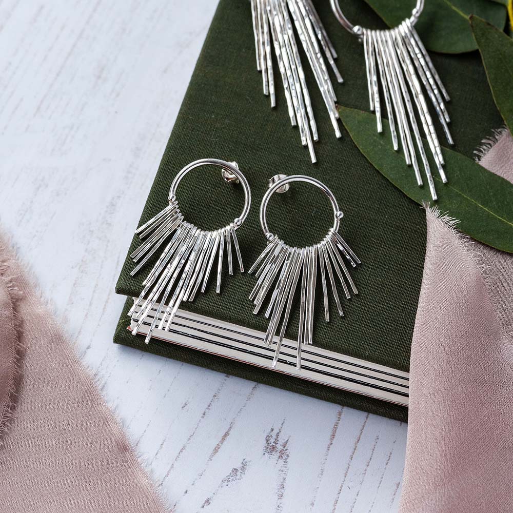 Megan Small Fringe Stud Earrings image 1