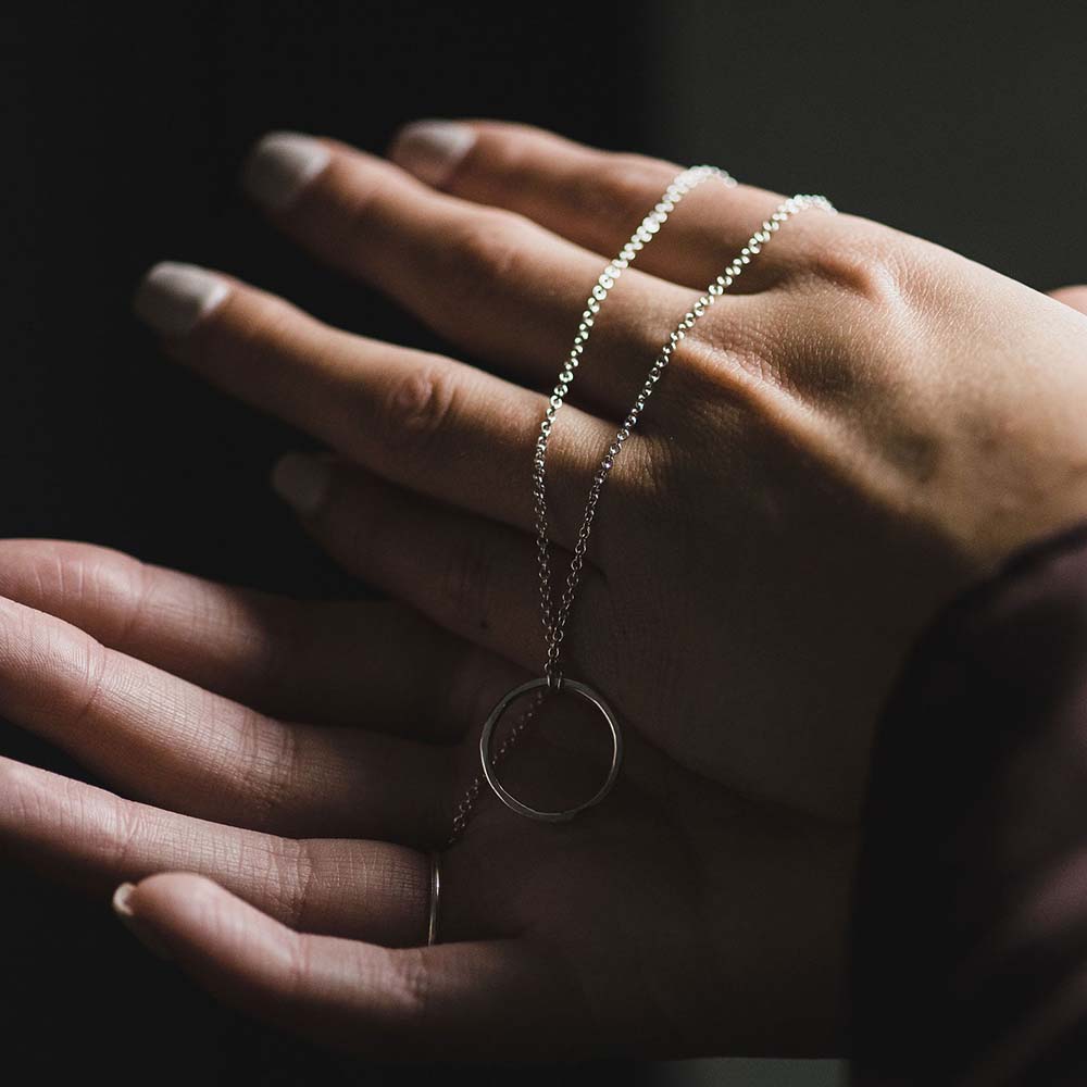 Briony Hammered Circle Pendant image 7