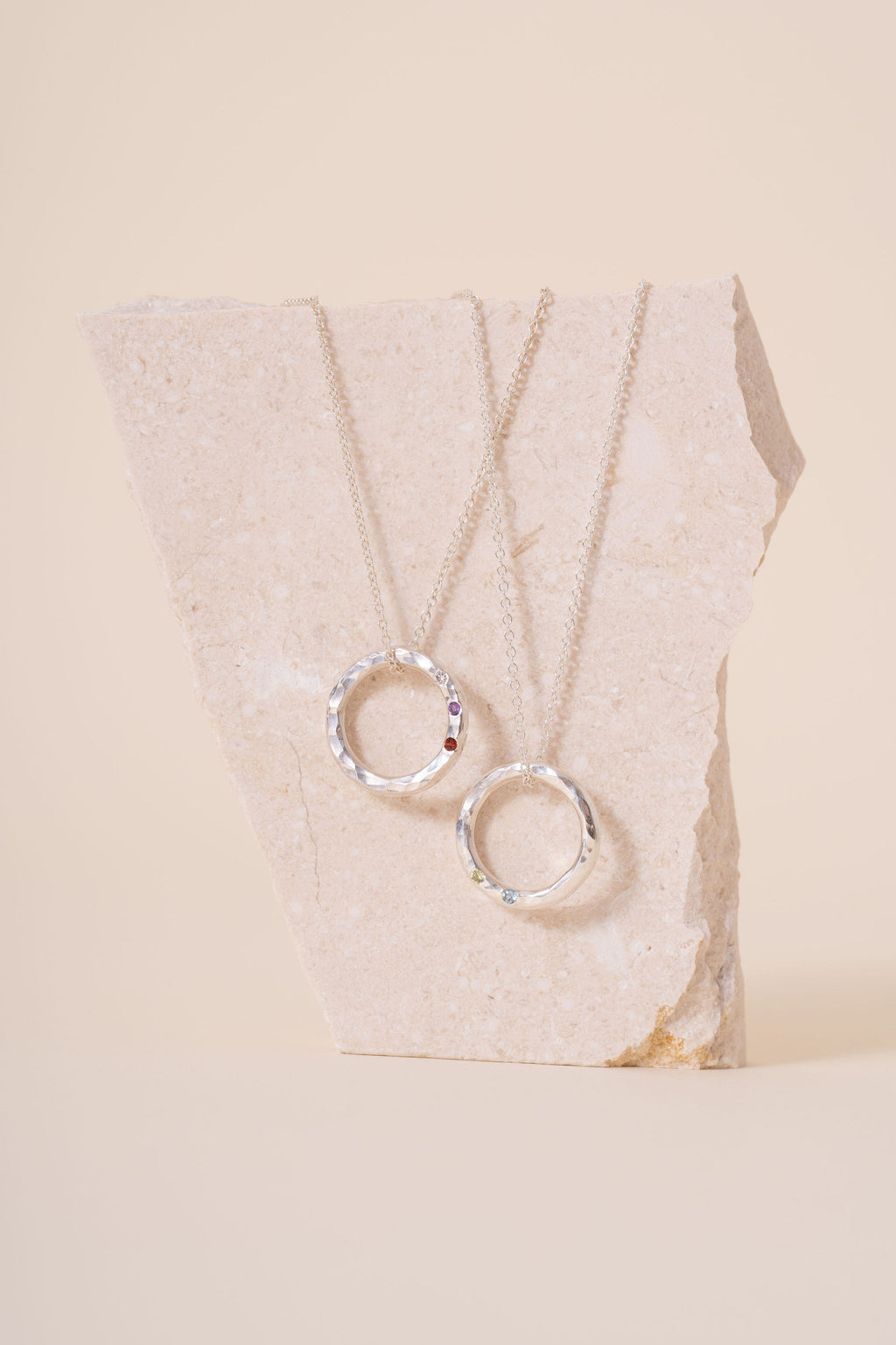 Recycled Silver Personalised Briony Birthstone Pendant