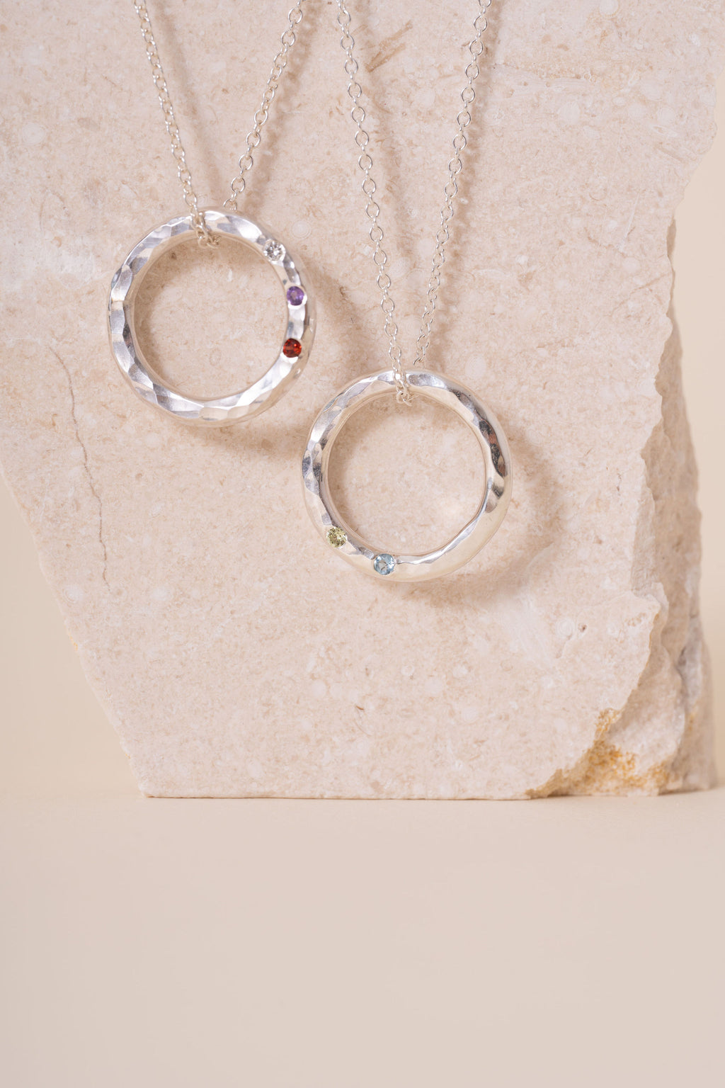 Recycled Silver Personalised Briony Birthstone Pendant