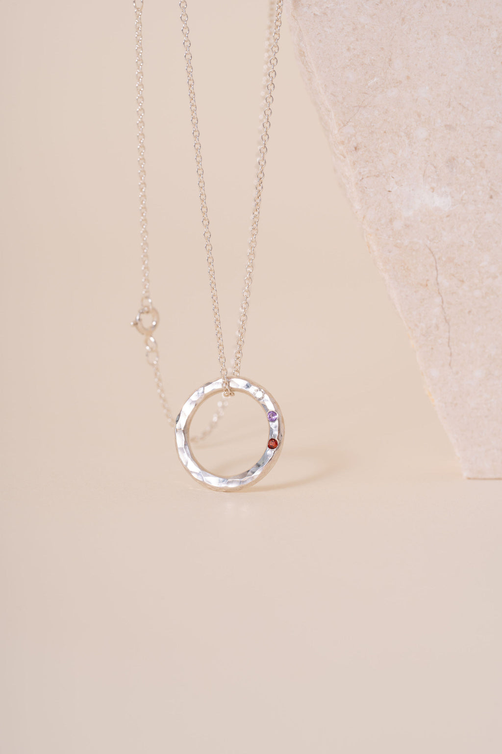 Recycled Silver Personalised Briony Birthstone Pendant
