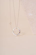 Recycled Silver Personalised Briony Birthstone Pendant