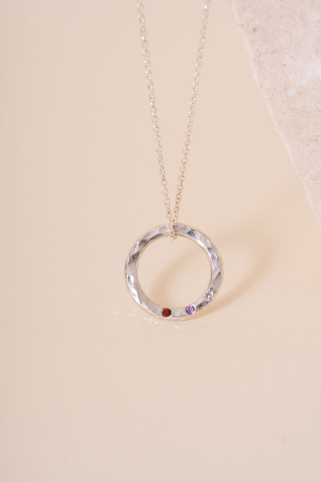 Recycled Silver Personalised Briony Birthstone Pendant