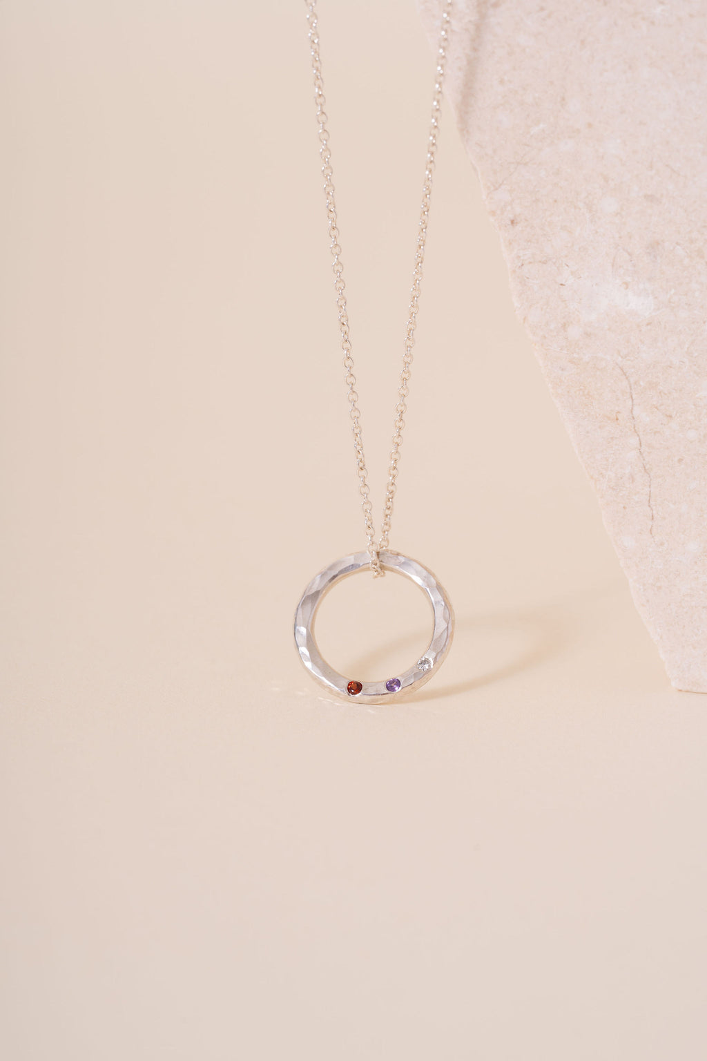 Recycled Silver Personalised Briony Birthstone Pendant