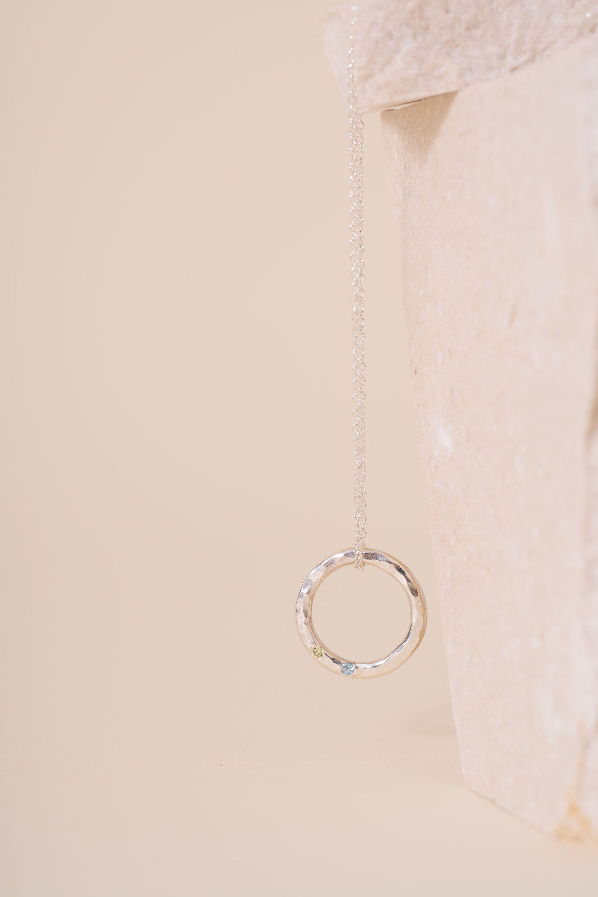 Recycled Silver Personalised Briony Birthstone Pendant