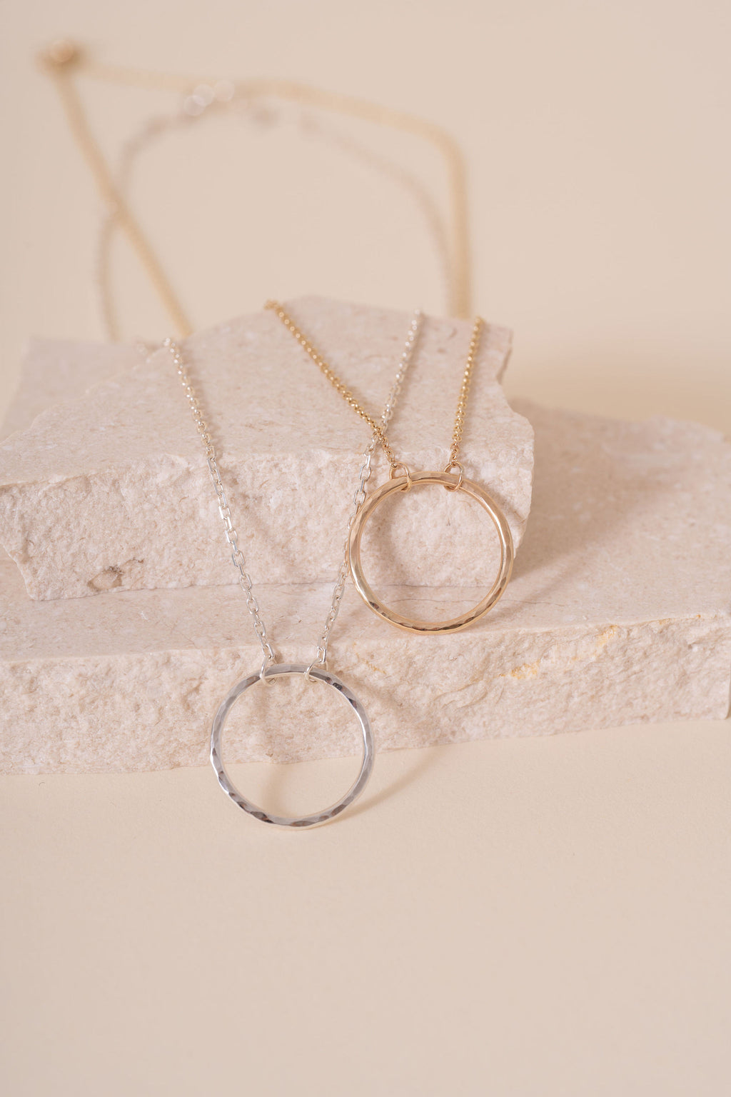 Briony Hammered Circle Pendant