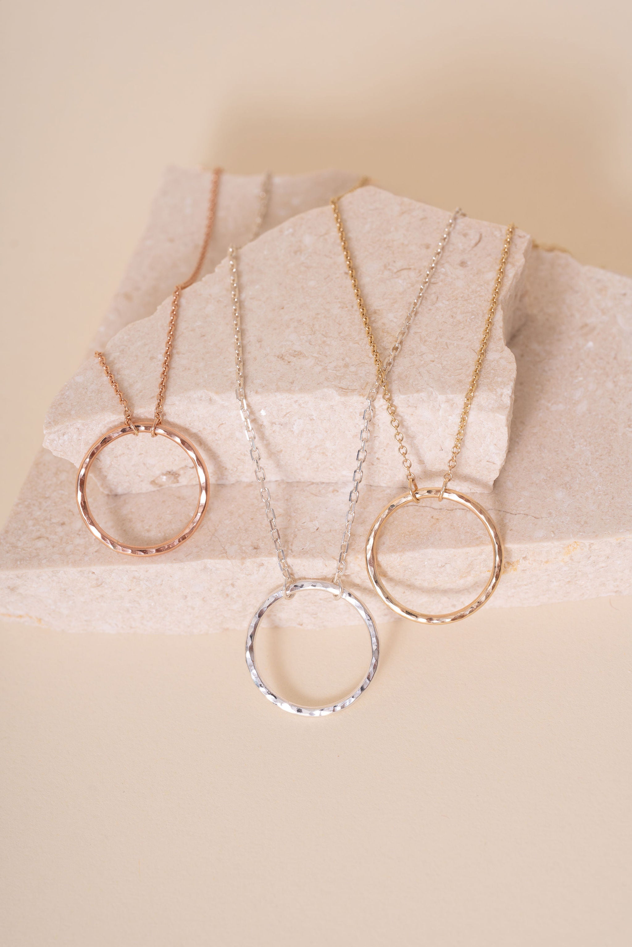 Briony Hammered Circle Pendant