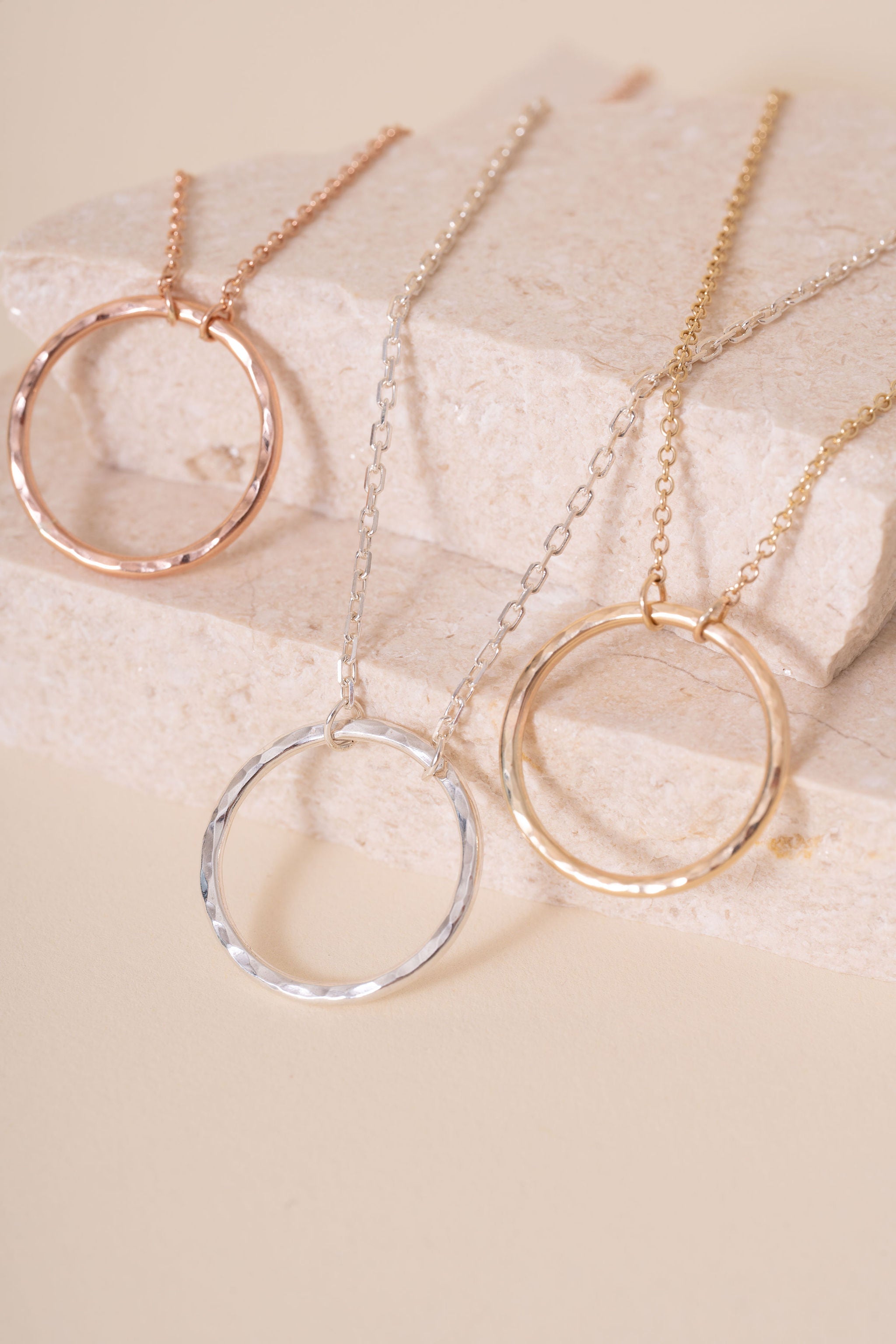 Briony Hammered Circle Pendant