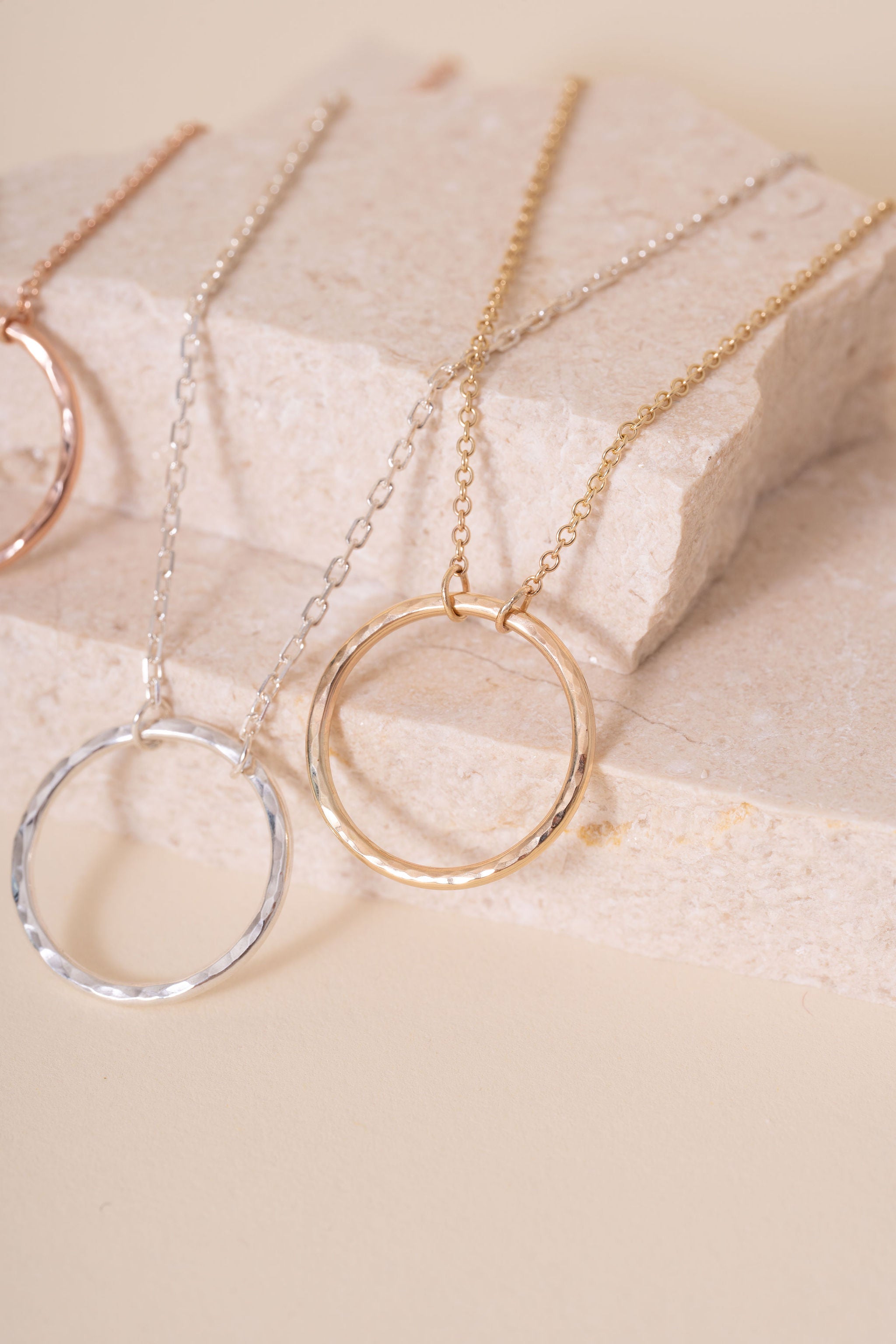 Briony Hammered Circle Pendant