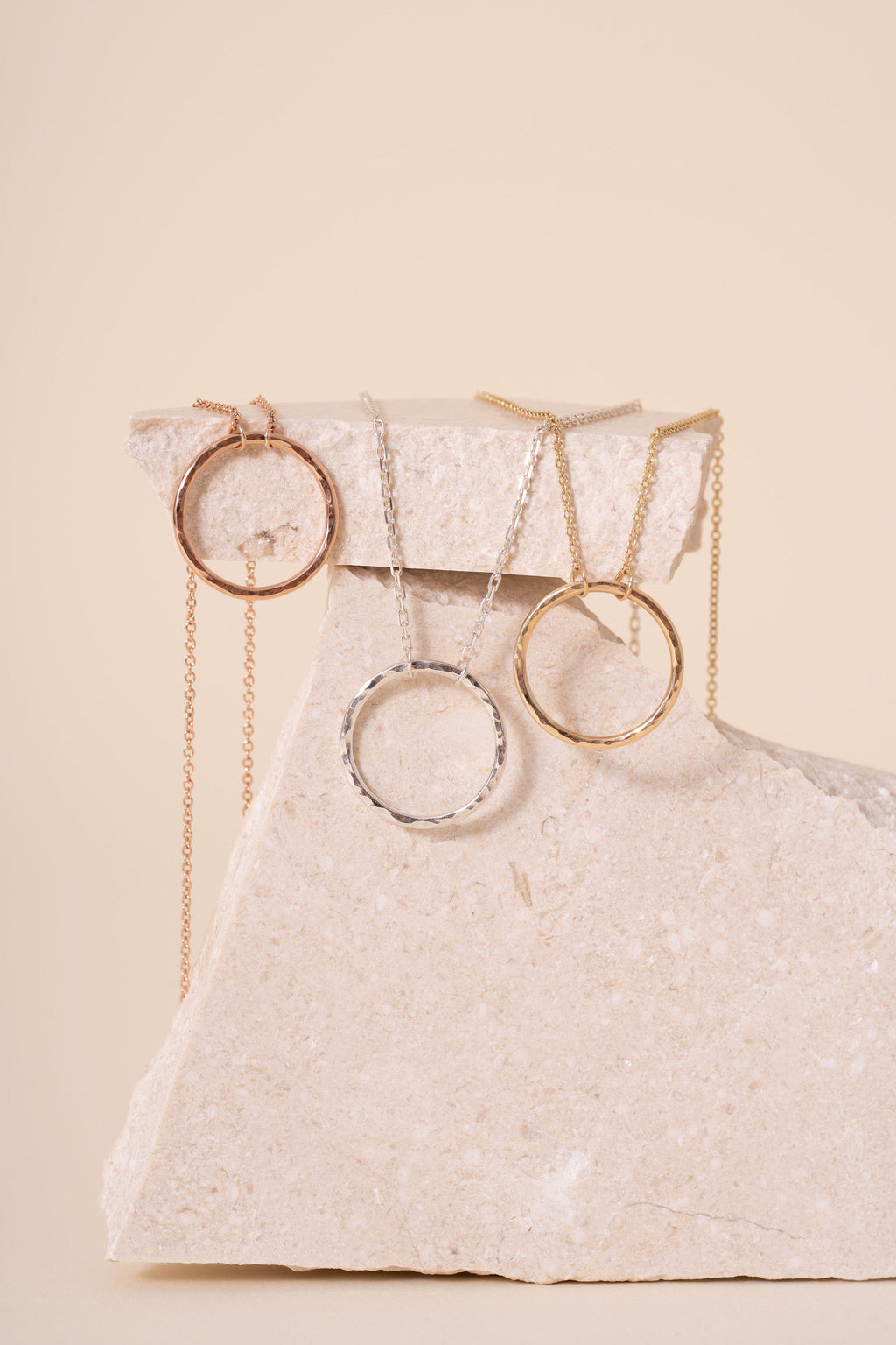 Briony Hammered Circle Pendant
