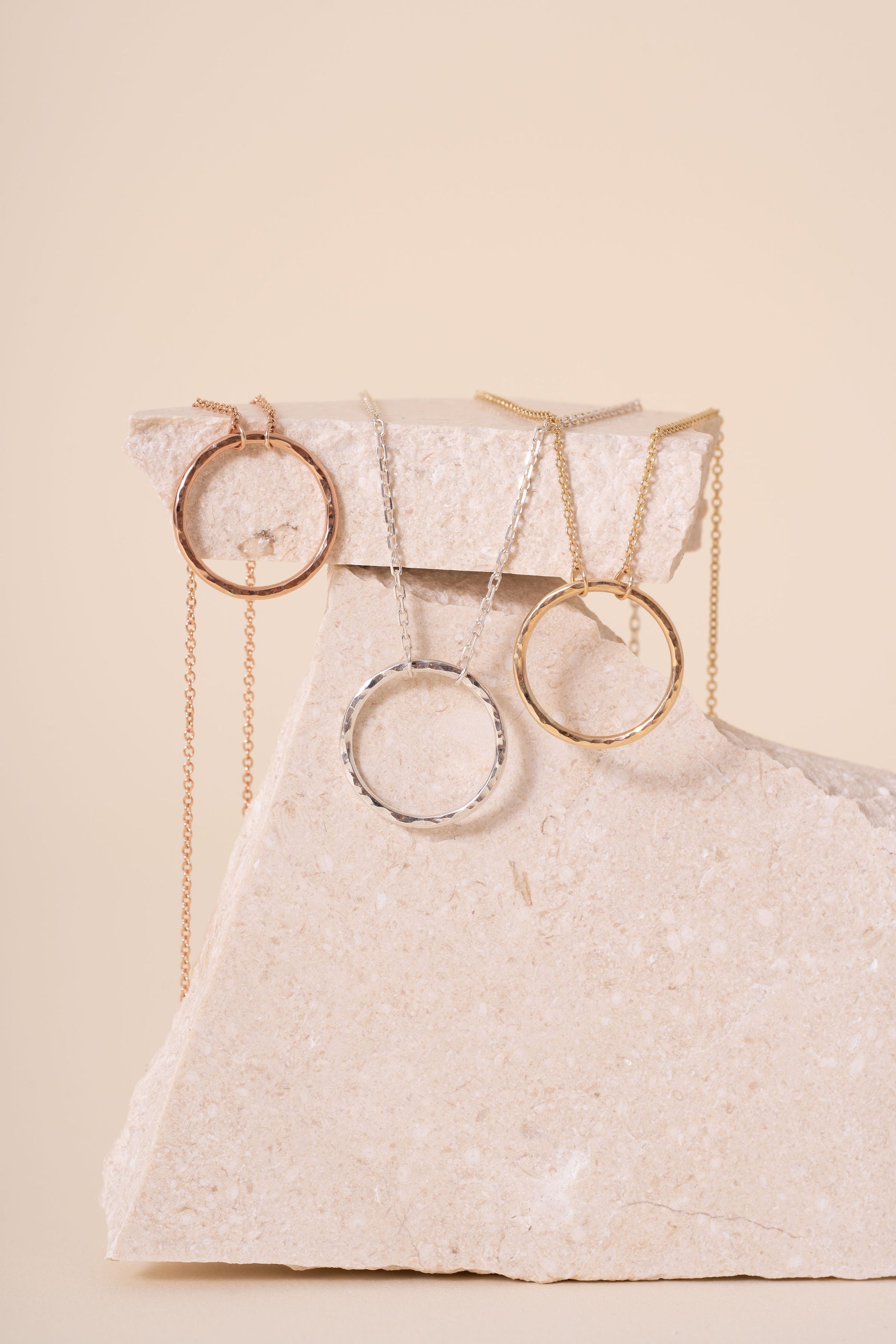 Briony Hammered Circle Pendant
