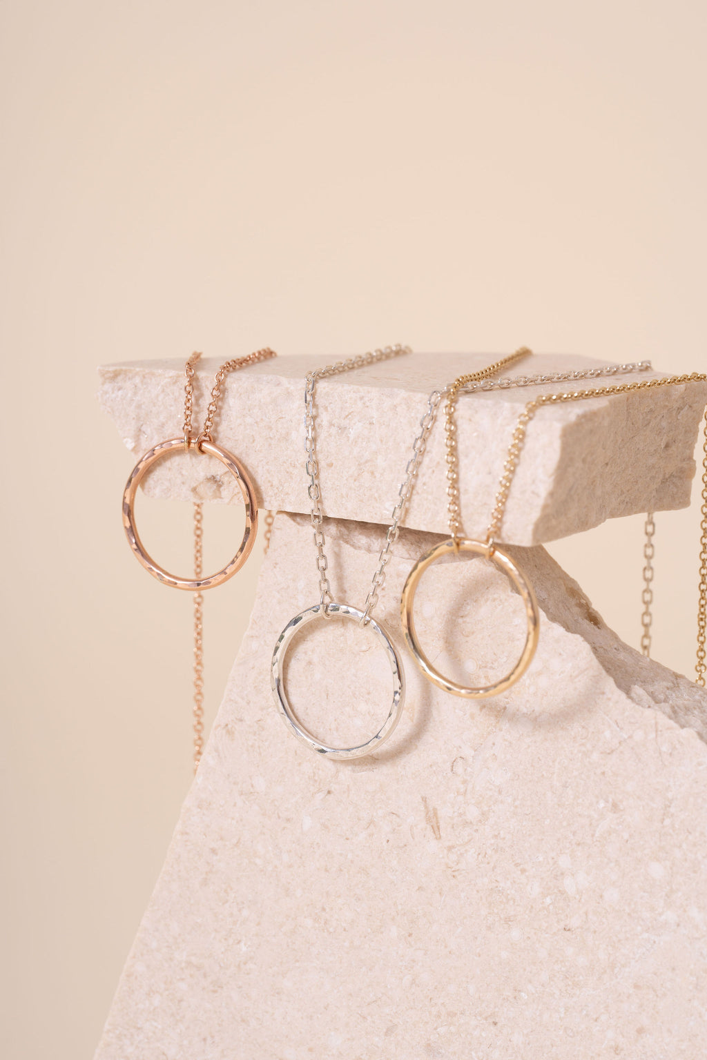 Briony Hammered Circle Pendant