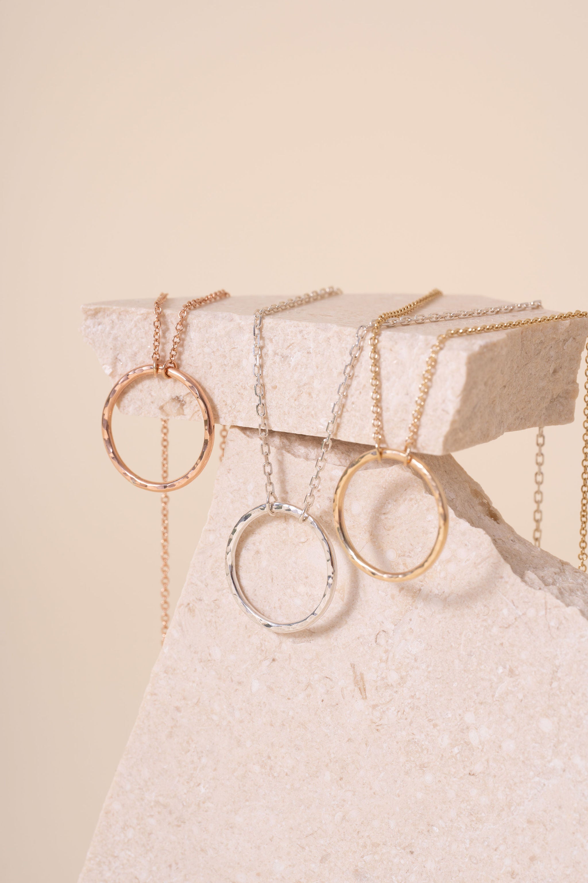 Briony Hammered Circle Pendant