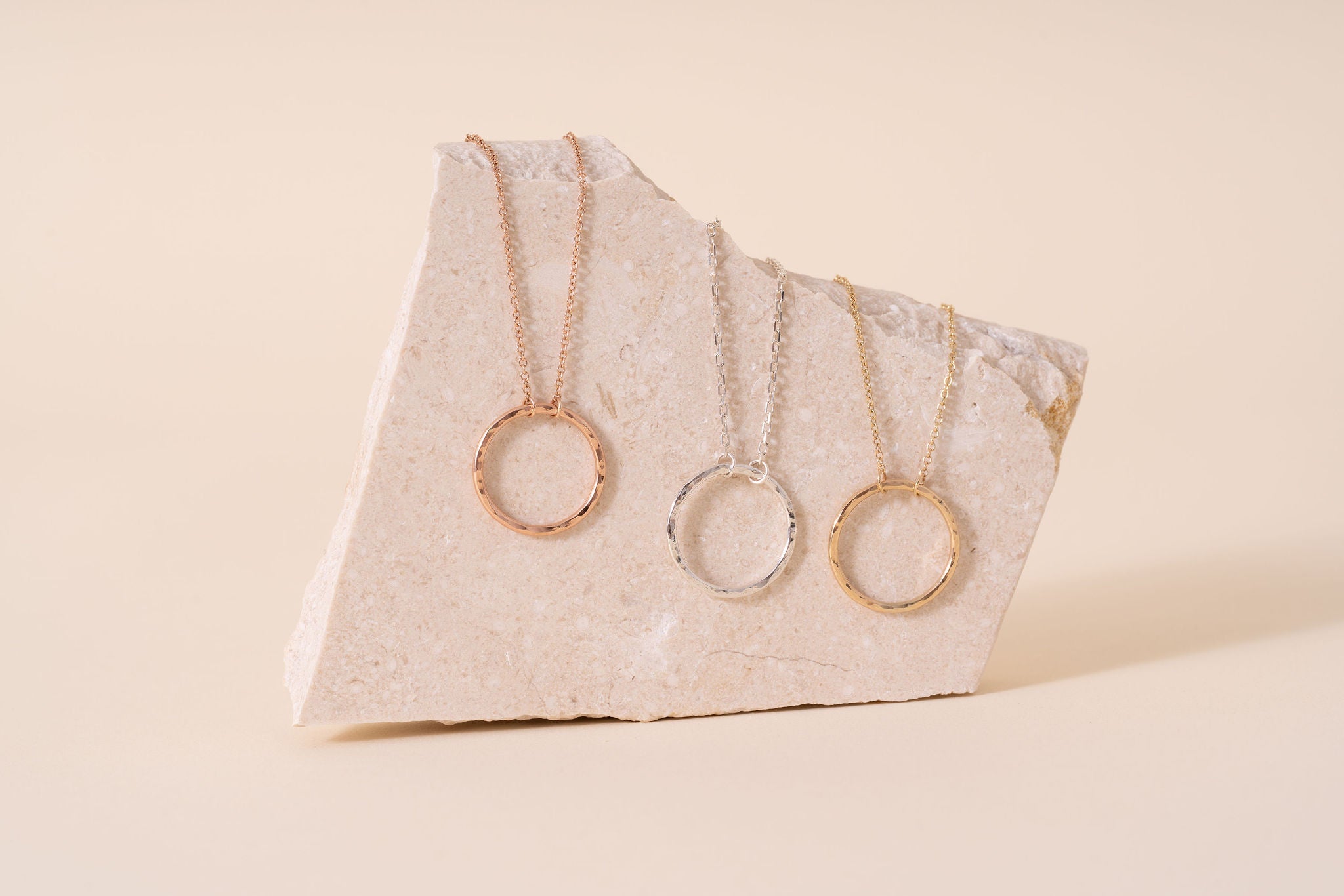Briony Hammered Circle Pendant
