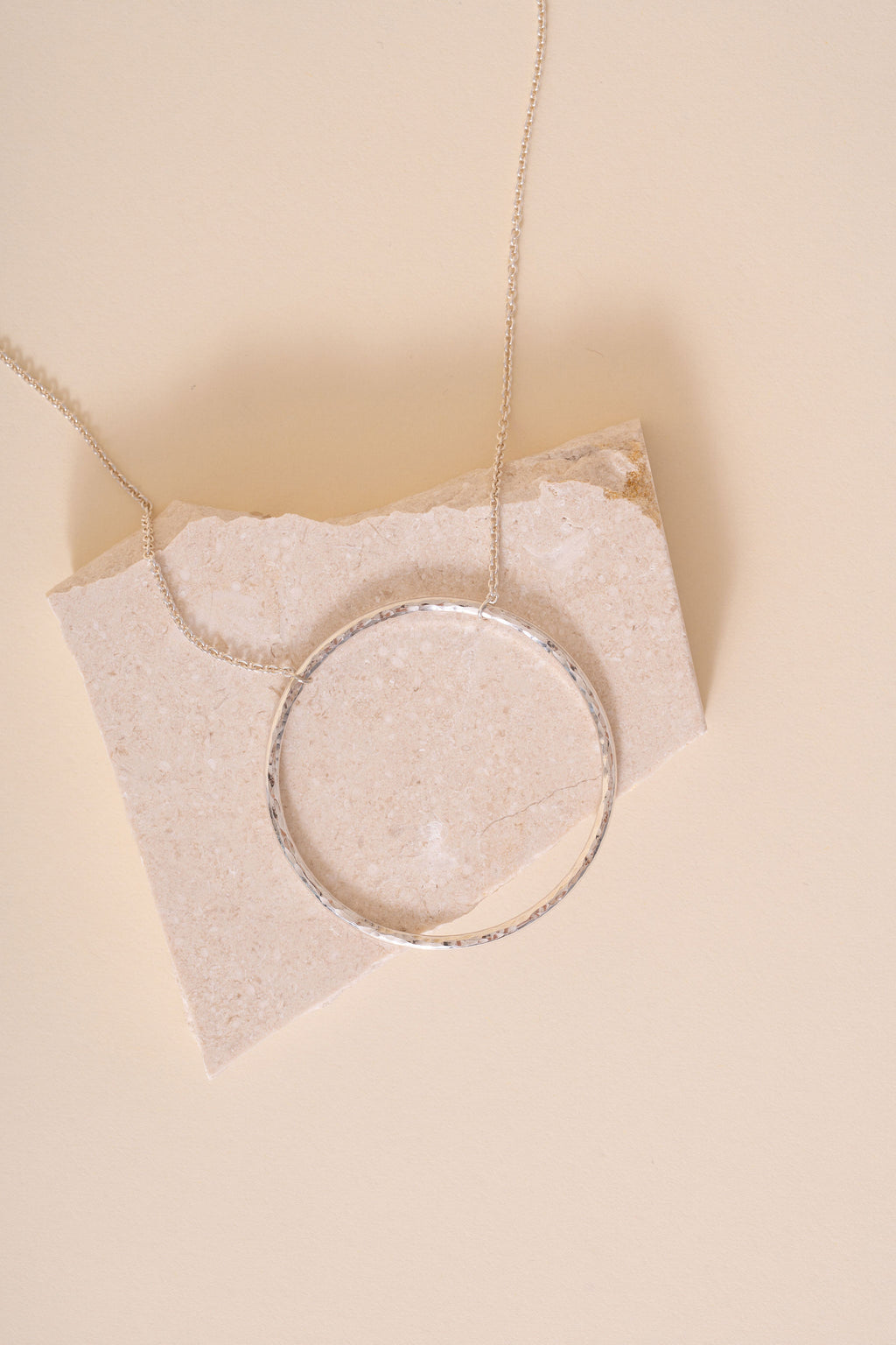 Briony Hammered Maxi Circle Pendant