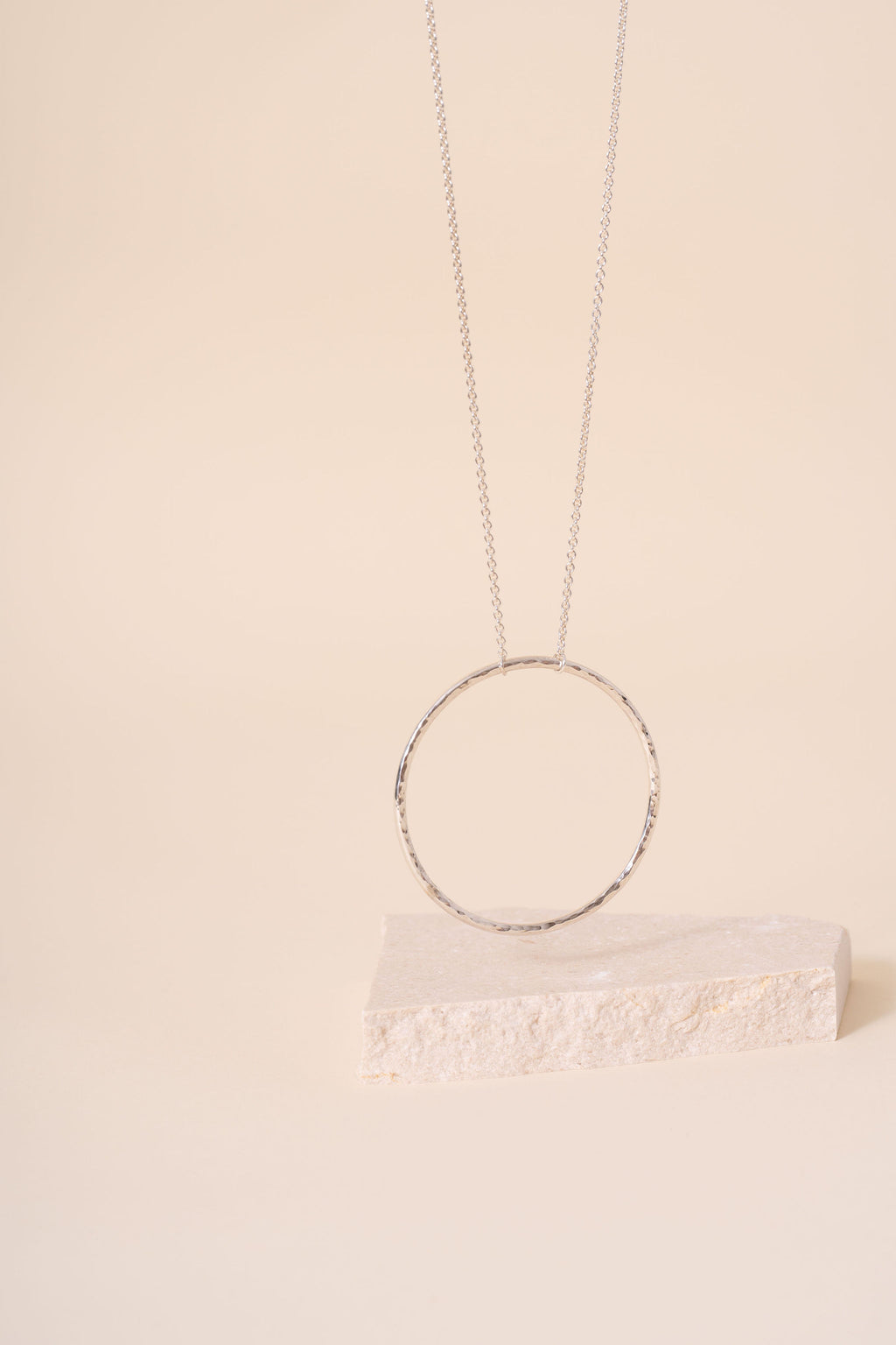 Briony Hammered Maxi Circle Pendant