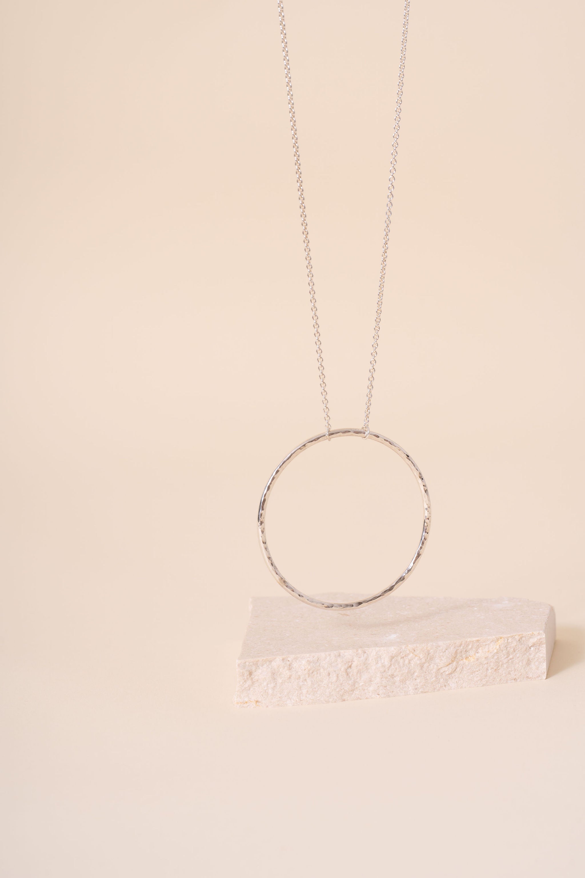 Briony Hammered Maxi Circle Pendant