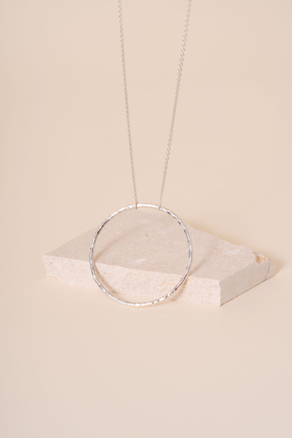 Briony Hammered Maxi Circle Pendant