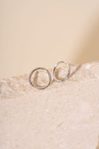 Briony Hammered Circle Stud Earrings