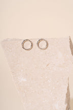 Briony Hammered Circle Stud Earrings