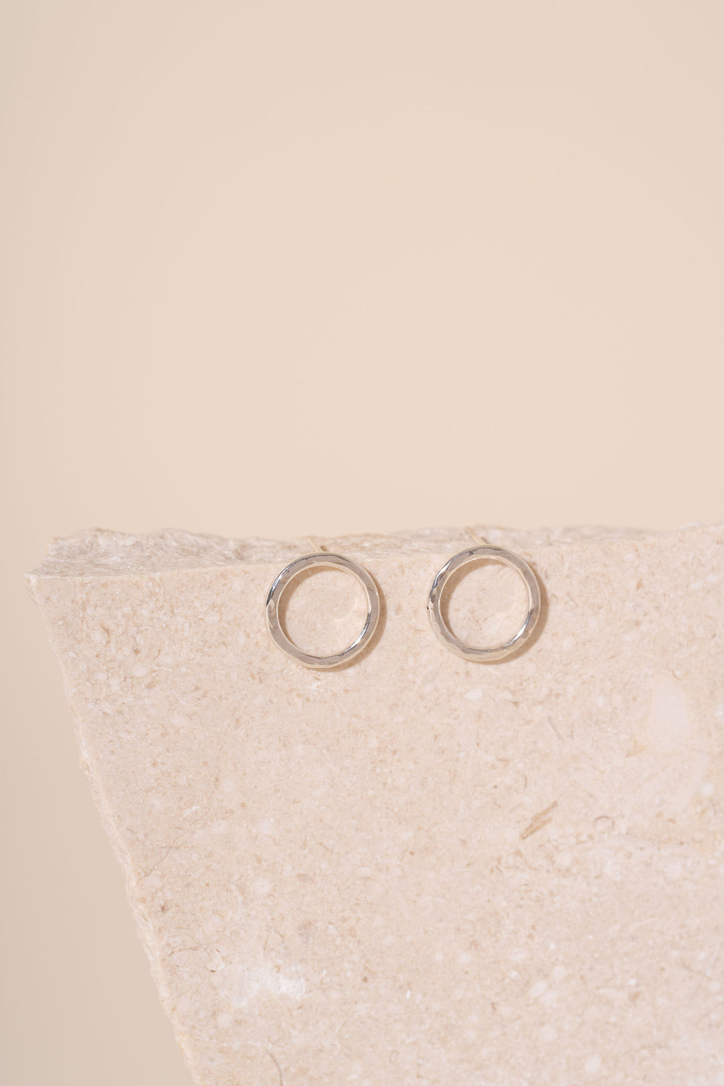 Briony Hammered Circle Stud Earrings