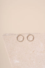 Briony Hammered Circle Stud Earrings