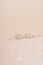 Briony Hammered Circle Stud Earrings