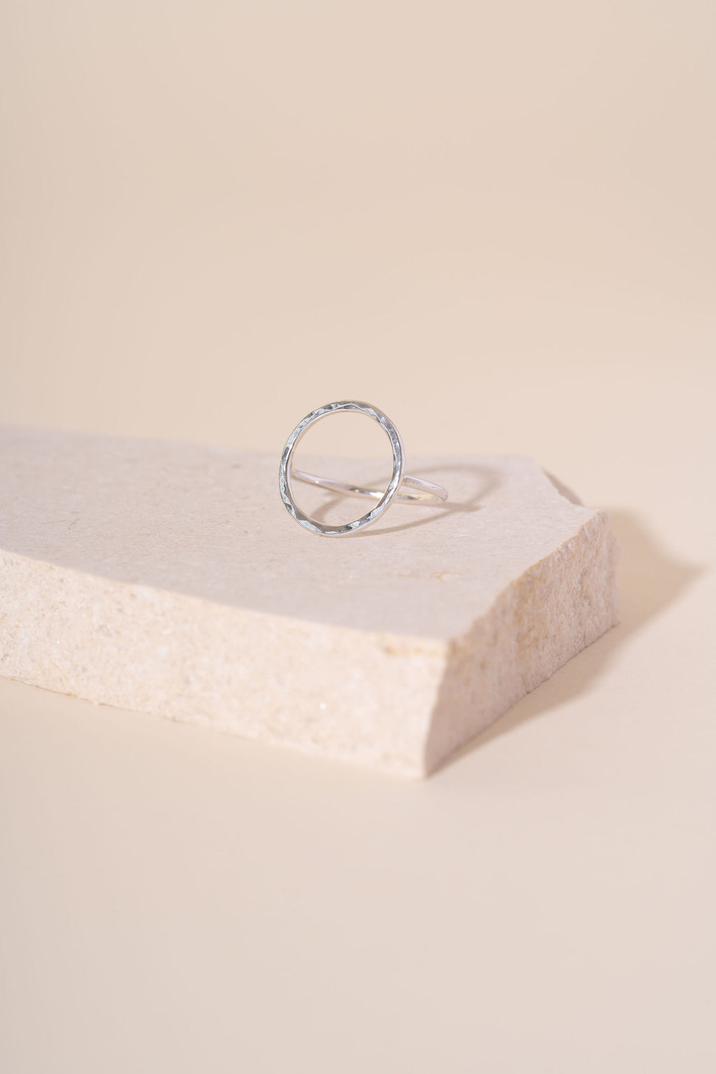 Briony Hammered Circle Ring