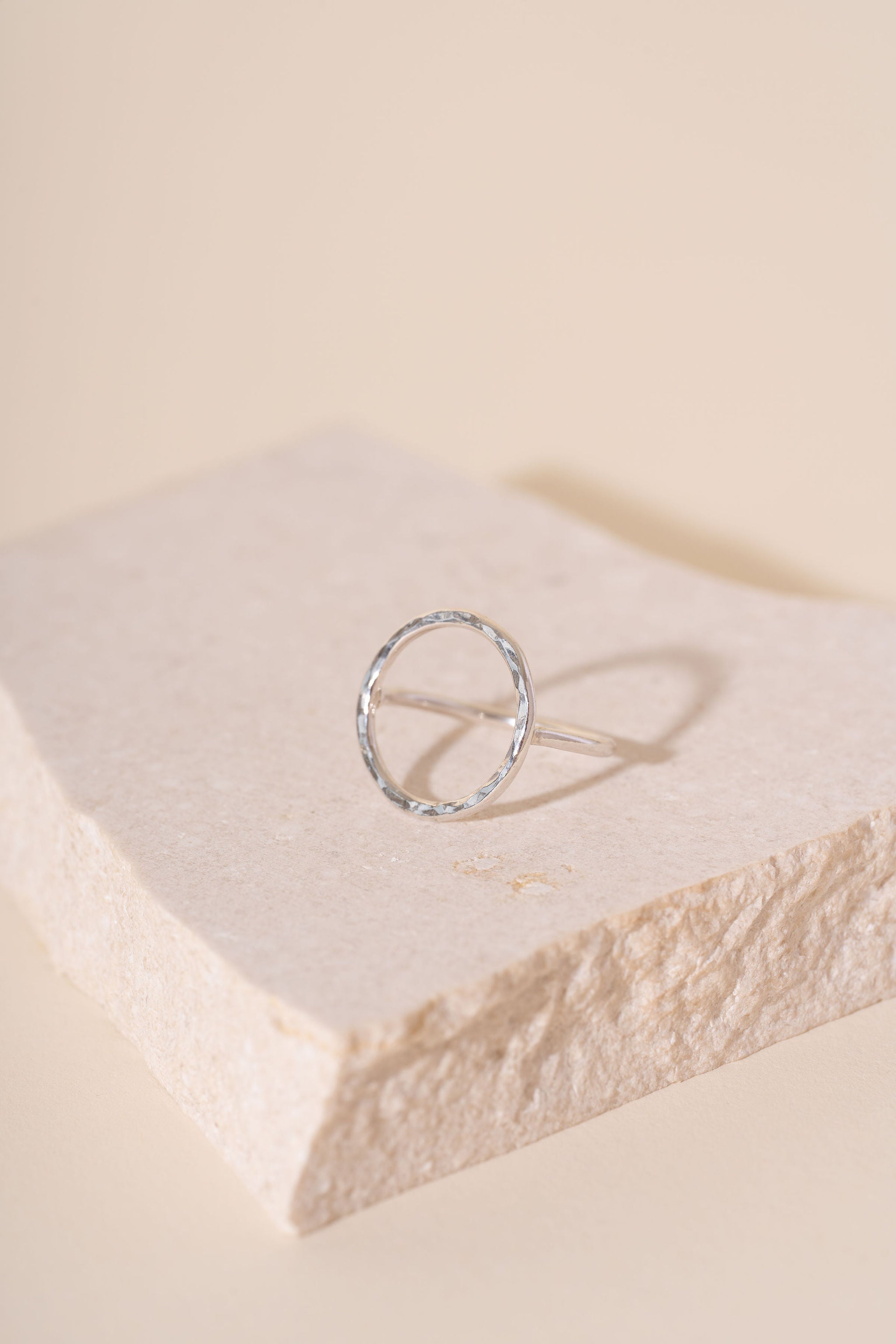 Briony Hammered Circle Ring