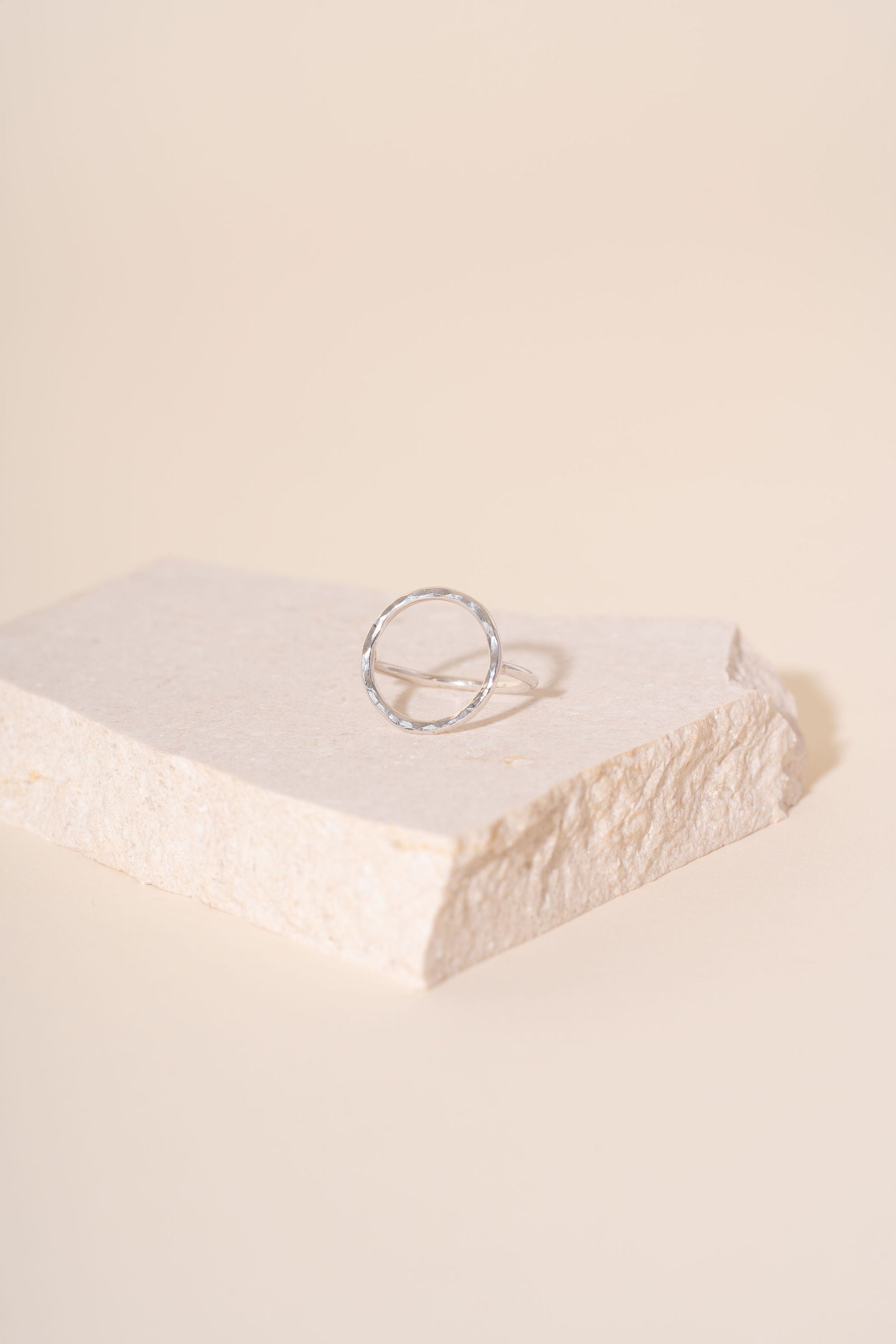 Briony Hammered Circle Ring