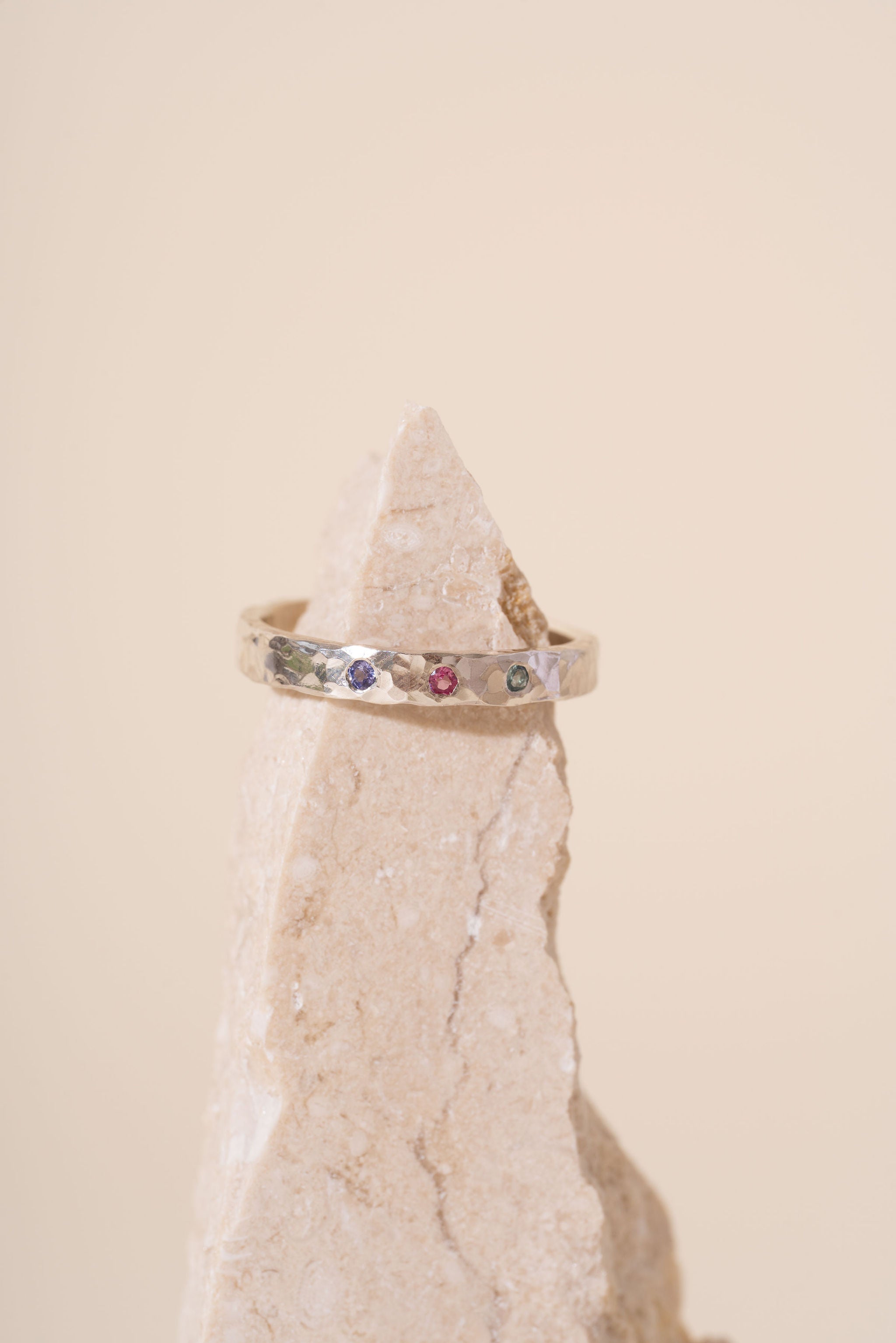 Recycled Silver Personalised Briony Birthstone Ring