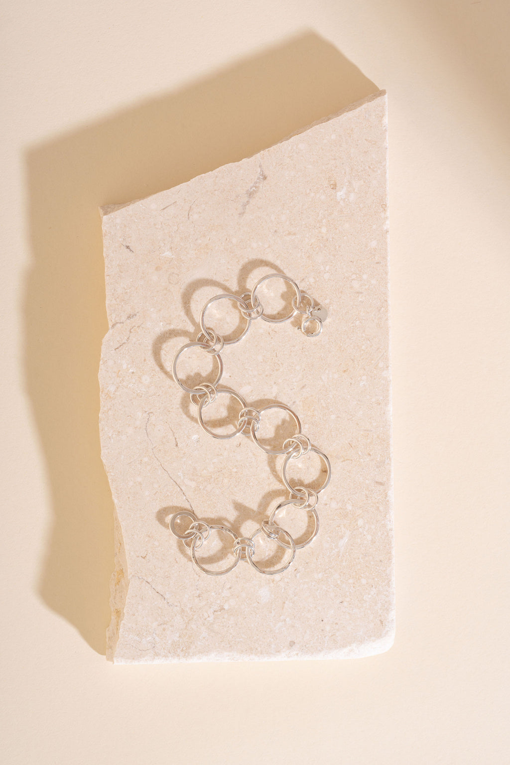Briony Hammered Circle Large Link Bracelet