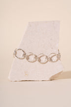Briony Hammered Circle Large Link Bracelet