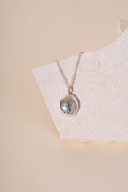 Recycled Silver Pebble Pendant - Polished Finish