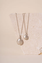 Recycled Silver Pebble Pendant - Matte Finish