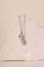 Recycled Silver Pebble Gemstone Pendant
