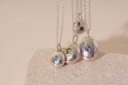 Recycled Silver Pebble Gemstone Pendant