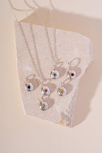Recycled Silver Pebble Gemstone Pendant
