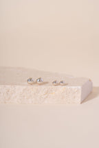 Recycled Silver Pebble Studs - Polished Finished