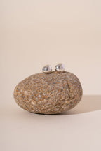 Recycled Silver Pebble Studs - Polished Finished