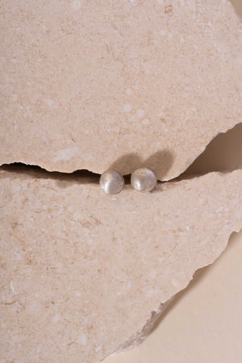 Recycled Silver Pebble Studs - Matte Finish