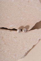 Recycled Silver Pebble Studs - Matte Finish