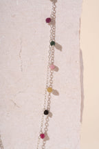 Silver & Multicoloured Tourmaline Beaded Necklace