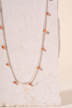 Silver & Sunstone Beaded Necklace