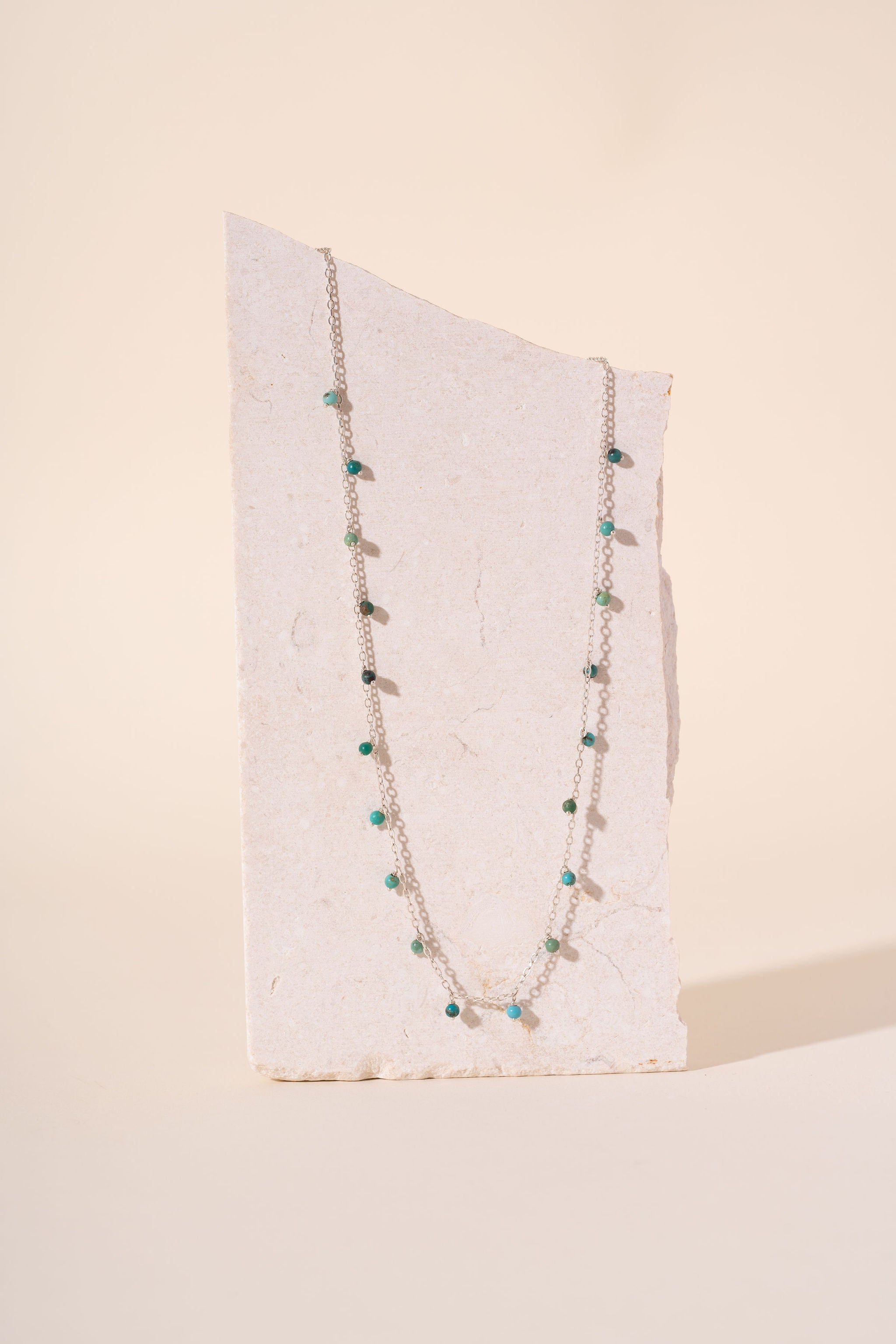 Silver & Turquoise Beaded Necklace