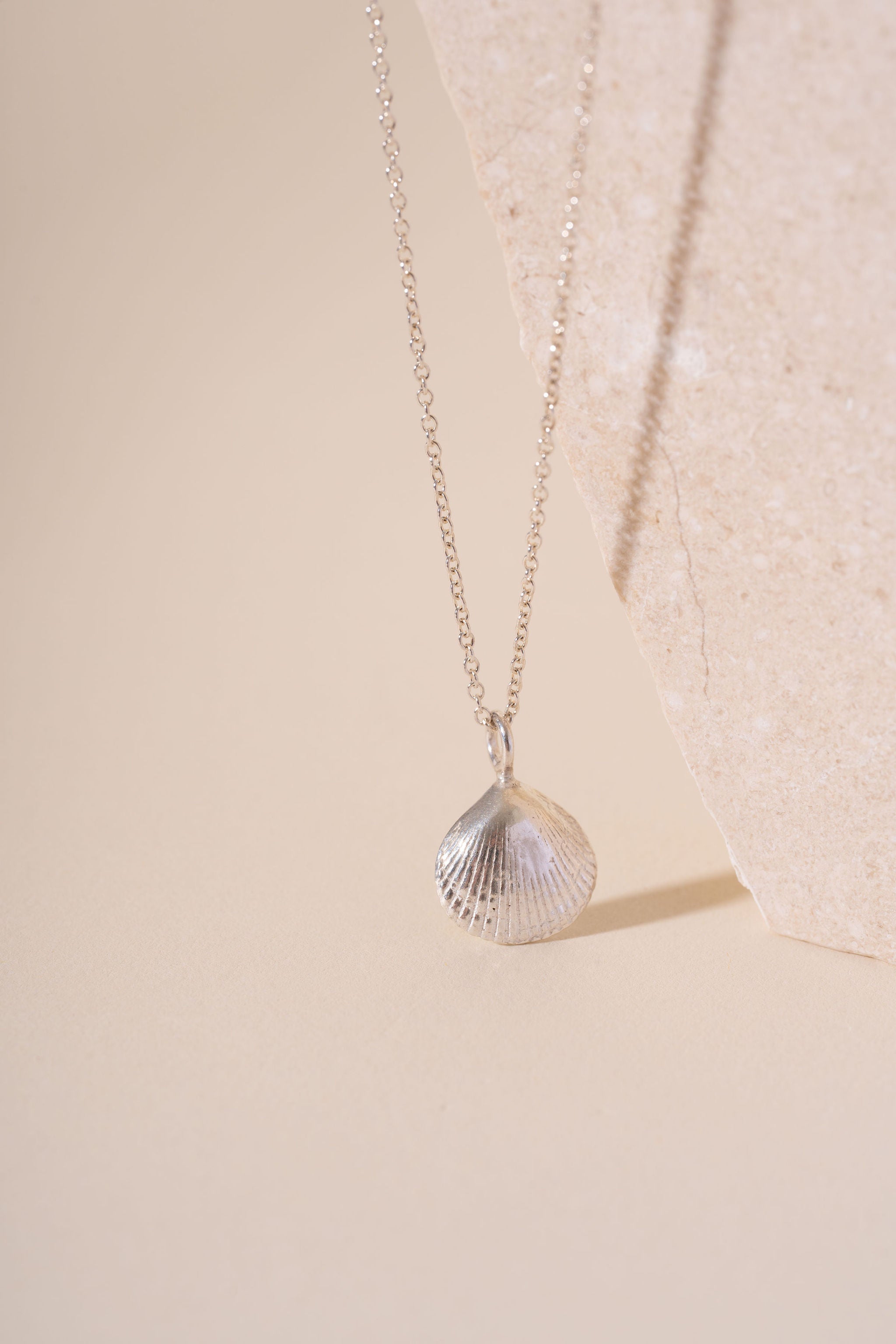 Silver Devon Cockle Shell Pendant